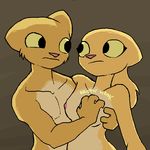  2017 anthro breast_grab breast_squeeze breasts cat digital_media_(artwork) duo english_text eye_contact feline female fur hair hand_on_breast honk kazerad khajiit male male/female mammal nipples nude oblivion prequel rajirra s&#039;thengir simple_background sound_effects text the_elder_scrolls video_games webcomic yellow_eyes yellow_fur 