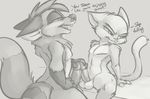  2017 2_tails angry anthro balls canine carrot_(artist) claws dialogue duo english_text erection facial_hair feline fox foxcoon frottage fur hair holding_penis hybrid khajiit male male/male mammal multi_tail mustache nude oblivion open_mouth penis prequel rick2tails s&#039;thengir sex simple_background sitting sketch smile standing teeth text the_elder_scrolls video_games webcomic 