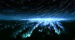  city city_lights cityscape dark horizon mocha_(cotton) night night_sky no_humans original scenery sky star_trail 