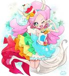  ;d animal_ears blue_hairband blue_skirt boots cure_parfait earrings food_themed_hair_ornament full_body gloves green_eyes hair_ornament hairband horse_ears horse_girl horse_tail jewelry kirahoshi_ciel kirakira_precure_a_la_mode knee_boots long_hair magical_girl one_eye_closed open_mouth pink_hair precure rainbow_order skirt smile solo star tail v white_footwear white_gloves yoshishi_(yosisitoho) 