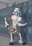  2017 abs absurd_res anthro antlers arm_tuft balls biceps big_balls big_biceps big_muscles big_pecs big_penis black_balls body_hair cervine chest_hair chest_tuft clenched_teeth clothing erection eyebrows front_view fur green_eyes grey_fur grey_horn grey_penis grey_skin hair hi_res hooves horn huge_balls huge_muscles humanoid_penis inside leg_tuft locker_room long_hair long_penis looking_down male mammal mnty mnty_(character) multicolored_fur multicolored_horn multicolored_skin muscular muscular_arms muscular_legs muscular_male navel nude partially_retracted_foreskin pecs penis pose pubes reindeer simple_background snout solo standing teeth thick_thighs torn_clothing tuft uncut vein veiny_muscles veiny_penis white_fur white_hair white_horn white_skin 