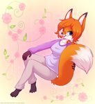 2016 5_fingers amber_(mancoin) anthro black_fur black_nose breasts canine clothed clothing digital_media_(artwork) eyewear female fox foxyverse fur glasses hair heterochromia hi_res long_hair looking_at_viewer luna777 mammal multicolored_fur open_mouth orange_fur simple_background smile solo sweater teeth tongue white_fur 