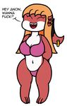  2017 anthro bikini breasts clothing digital_media_(artwork) female fish hair mammal marine moaina mr.under open_mouth piercing shark short_stack simple_background smile solo swimsuit teeth text white_background wide_hips 