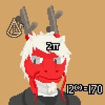  animated dragon eastern_dragon giik hair horn male math meme red_skin simple_background solo styx_y._renegade thinking white_hair 