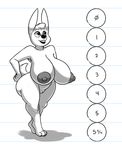  anthro big_breasts breasts canine dianna_(komponi) female greyscale huge_breasts komponi mammal mature_female monochrome nipples pussy smile solo standing thick_thighs voluptuous 