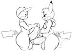  anthro balls big_penis clothing duo ero_(character) frottage hoodie huge_penis male male/male nintendo penis pikachu pok&eacute;mon sex simple_background starykrow video_games white_background 