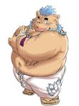  boar clothed clothing facial_hair gouryu jewelry male mammal mohawk necklace porcine sideburns simple_background slightly_chubby tokyo_afterschool_summoners topless white_background 