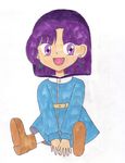  akazukin_chacha open_eyes purple_hair sitting yakko 