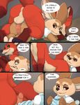  2017 anthro anthro_on_anthro anus balls butt canine claws clothed clothed/nude clothing comic crossdressing cum cum_on_face disney duo english_text fangs fennec finnick fox green_eyes hi_res looking_back male male/male mammal nick_wilde nude open_mouth penis precum red_eyes red_fox seth-iova size_difference speech_bubble teeth text tongue zootopia 
