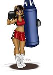  anthro athletic bear boots boxing boxing_gloves bra breasts clothed clothing drawing-4ever female footwear fur hair mammal navel punching_bag shorts smile solo sport underwear wendel2 