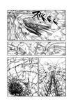  afterimage bald bodysuit cape comic covered_face cracked_floor dougi dust expressionless extra_eyes gloves gouketsu_(one-punch_man) greyscale highres kawarage male_focus monochrome monster motion_lines multiple_boys one-punch_man saitama_(one-punch_man) sound_effects spiked_hair standing 