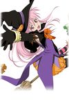  arche_klein cape dress halloween hat long_hair pink_hair smile tales_of_phantasia violet_eyes 