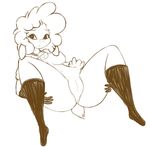  anthro bell breasts butt caprine clothing embarrassed fluffy hair jessijinx leggy_lamb legwear looking_at_viewer mammal presenting pussy sheep sheep_wrecked sitting sketch solo spreading wide_hips 