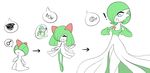  ambiguous_gender breasts clothing dress evolution eyelashes female gallade gardevoir gender_confusion girly humanoid kirlia nintendo not_furry pok&eacute;mon ralts rare_candy sealguy simple_background solo tears video_games white_background young ♂ 