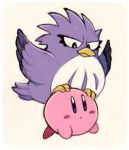  2015 avian beak bird blush coo_(kirby) duo feathers feral ichthy0stega kirby kirby_(series) nintendo owl simple_background sketch video_games waddling_head white_background 