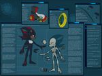  anthroified black_fur bone chest_fuzz chest_tuft claws clothing data_sheet english_text fact_sheet footwear fur gloves hedgehog inhibitor_ring internal mammal multiple_images red_eyes red_fur shadow_the_hedgehog shoes skeleton sonic_(series) swirlything tan_fur text tuft white_fur x-ray 