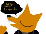  bodoodles canine eyes_closed fangs fox fur gregg_(nitw) mammal night_in_the_woods yellow_fur 