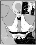  1boy 1girl ass bangs bare_shoulders black_hair comic crotch female fighting final_fantasy final_fantasy_vii from_above ghost13 greyscale long_hair monochrome motion_lines muscle panties pantyshot piledriver ryona saliva screaming sequential smile sweat thick_thighs thighhighs thighs tifa_lockhart underwear upside_down upskirt wrestler wrestling wrestling_outfit 