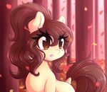  2016 absurd_res brown_eyes brown_hair cookie_(oc) dock earth_pony equine eyelashes fan_character female feral fluffymaiden forest hair hi_res horse long_hair mammal my_little_pony open_mouth open_smile pony ponytail smile solo tree 
