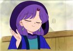  akazukin_chacha eyes_closed hood purple_hair yakko 