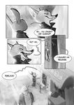  2017 anthro canine clothed clothing comic crossover dialogue dipstick_ears disney duo_focus english_text female fox greyscale group judy_hopps lagomorph male mammal monochrome monoflax nick_wilde rabbit scarf sherlock_(series) text trenchcoat zootopia 