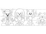  belt boots buckle canine clothing echidna footwear fox gloves hedgehog hybrid knuckles_the_echidna lineup looking_at_viewer mammal miles_prower monochrome monotreme mustelid nack_the_weasel shoes sonic_(series) sonic_the_hedgehog stetson-hat unknown_artist weasel wolf 