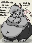  2016 anthro belly big_belly big_breasts breasts dialogue elisa_(maddeku) maddeku mammal obese overweight piercing rat rattie rodent smile thick_thighs weight_gain 