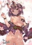  fate/grand_order horns jewriel nipples open_shirt pussy shuten_douji_(fate/grand_order) 