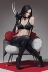  1girl black_hair breasts cleavage marvel sitting souracid x-23 