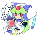  1girl android armor green_hair helmet pandora_(rockman) red_eyes rockman rockman_zx rockman_zx_advent 