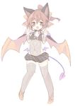  :d armor bare_shoulders bat_wings blush bow bracelet breastplate brown_eyes brown_hair cape dyute_(fire_emblem) fang fire_emblem fire_emblem_echoes:_mou_hitori_no_eiyuuou full_body jewelry long_hair open_mouth ponytail simple_background smile solo standing teu_(navy) white_background wings 