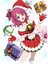  brown_eyes cheria_barnes christmas dress gifts gloves pink_hair short_hair side_ponytail smile tales_of_(series) tales_of_graces 
