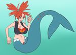  asuna_(pokemon) blush breasts large_breasts mermaid monster_girl pokemon pussy red_hair tears thetransformtentacle wide_hips 