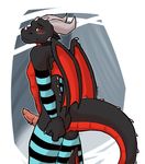  anthro arm_warmers armwear barbed_penis clothed clothing crossdressing deivi_dragon dragon girly horn knot looking_at_viewer male penis scalie silverzar simple_background solo warmers 
