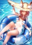  adjusting_clothes adjusting_hat afloat animal_ears artist_name bikini blue_bikini bracelet breasts collarbone ears_through_headwear fate/extra fate/grand_order fate_(series) feet fox_ears hair_flaps hat innertube jewelry kyouya_(mukuro238) large_breasts leg_lift long_hair looking_at_viewer navel necklace ocean partially_submerged pink_hair see-through shirt sitting solo straw_hat sun_hat swimsuit t-shirt tamamo_(fate)_(all) tamamo_no_mae_(fate) tamamo_no_mae_(swimsuit_lancer)_(fate) water wet wet_clothes wet_shirt wet_t-shirt yellow_eyes 