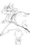  action_pose anthro big_breasts black_and_white breasts clothing cutoffs denim_shorts equine female fingerless_gloves gloves hair horse humanoid jijis-waifus kick lips male mammal monochrome oh-jiji open_mouth shorts solo_focus under_boob 