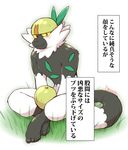  5_toes coconut cotton_(artist) feet food fruit looking_at_viewer mammal nintendo passimian pok&eacute;mon primate sitting smile text toes translation_request video_games 