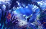  2017 blue_hair detailed_background feral fin fish hair jellyfish mammal marine ostinlein pinniped seal underwater water 