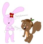  blush duo english_text female lagomorph mammal mindnomad open_mouth poppy_(mindnomad) rabbit rodent shelsie squirrel text white_eyes 