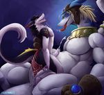  anal anal_penetration animal_genitalia anthro collar cum cum_while_penetrated dragon duo erection genital_slit legendz male male/male musclegut muscular nurinaki partially_retracted_foreskin penetration penis saliva saliva_string sergal sex shiron size_difference slit tapering_penis uncut 