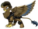  alpha_channel armor avian brown_feathers fan_character feathered_wings feathers feral gryphon my_little_pony pridark simple_background solo transparent_background wings 