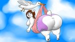  avian bear bird diaper katthefoxtaur mammal polar polar_bear polarbear stork stork-delivery 