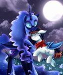 detailed_background duo equine fan_character female friendship_is_magic horn mammal membranous_wings moon my_little_pony outside pridark princess_luna_(mlp) sky star starry_sky winged_unicorn wings 