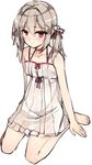  arms_at_sides bangs bare_arms bare_legs bare_shoulders barefoot blush choker christine closed_mouth collarbone dress eyebrows_visible_through_hair flower frilled_skirt frills hair_between_eyes hair_flower hair_intakes hair_ornament hair_ribbon kuro_(kuronell) light_brown_hair long_hair looking_at_viewer male_focus original otoko_no_ko red_choker red_eyes red_ribbon ribbon short_dress sidelocks simple_background sitting skirt sleeveless sleeveless_dress solo wariza white_background white_dress 