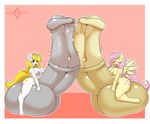  2017 animal_genitalia animal_penis anthro anthrofied areola balls big_balls blush border breasts cutie_mark dickgirl dickgirl/dickgirl duo equine equine_penis eyes_closed fan_character fluttershy_(mlp) friendship_is_magic hair horn huge_balls hyper hyper_balls hyper_penis intersex intersex/intersex kloudmutt long_hair mammal medial_ring my_little_pony nude open_mouth pegasus penis pink_hair tongue tongue_out unicorn white_border wings 