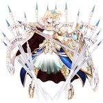  blonde_hair blue_eyes boots breasts cleavage dress flower hair_flower hair_ornament highres holding holding_sword holding_weapon large_breasts neuschwanstein_(oshiro_project) oshiro_project oshiro_project_re side_ponytail silve solo sword weapon 
