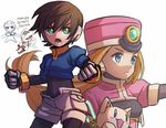  :3 aile android animal blonde_hair blue_eyes bodysuit brown_hair cat cyborg doll green_eyes long_hair pink_hat prairie rockman rockman_zero rockman_zx short_hair x_(rockman) zero_(rockman) 