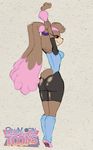  anthro bitenhard blu3danny costume darkmoontoons exercise lagomorph lopunny mammal mao mother nintendo parent pok&eacute;mon pok&eacute;morph rabbit shiny_pok&eacute;mon stretching video_games wide_hips workout 