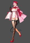  :d apt black_gloves black_legwear blush bow bowtie breasts cape commentary_request covered_navel demon_girl demon_horns demon_tail dress elbow_gloves full_body garter_straps gloves hat high_heels horns index_finger_raised large_breasts looking_at_viewer open_mouth original pink_dress pink_hair red_bow red_eyes red_neckwear short_hair single_thighhigh smile solo standing strapless strapless_dress tail thighhighs tube_dress 