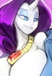  big_breasts bigdad breasts cleavage clothed clothing female friendship_is_magic hair huge_breasts humanoid jewelry makeup my_little_pony necklace rarity_(mlp) smile solo teeth 